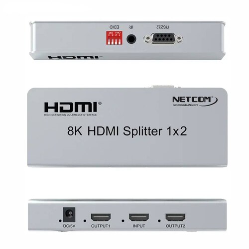 SPLITTER HDMI 1X2 METALICO 2.1 8K 60HZ 2 PANTALLAS HDCP 2.3 RS232 SANTOFA ELECTRONICS - 5
