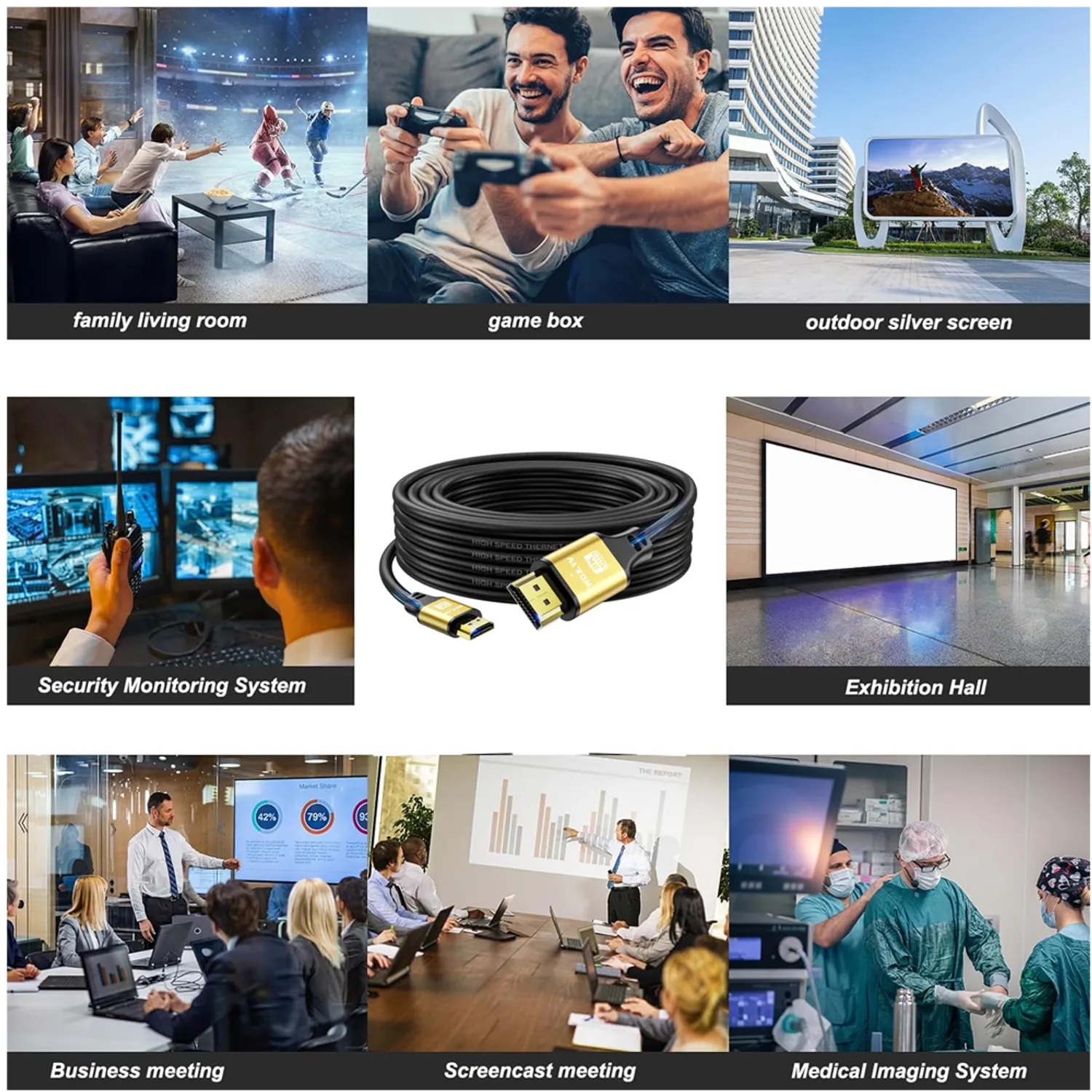 CABLE HDMI 8K 2.1 10 METROS 48GBPS 60HZ 4K 120HZ ULTRA HD HD SANTOFA ELECTRONICS S1942 - 5