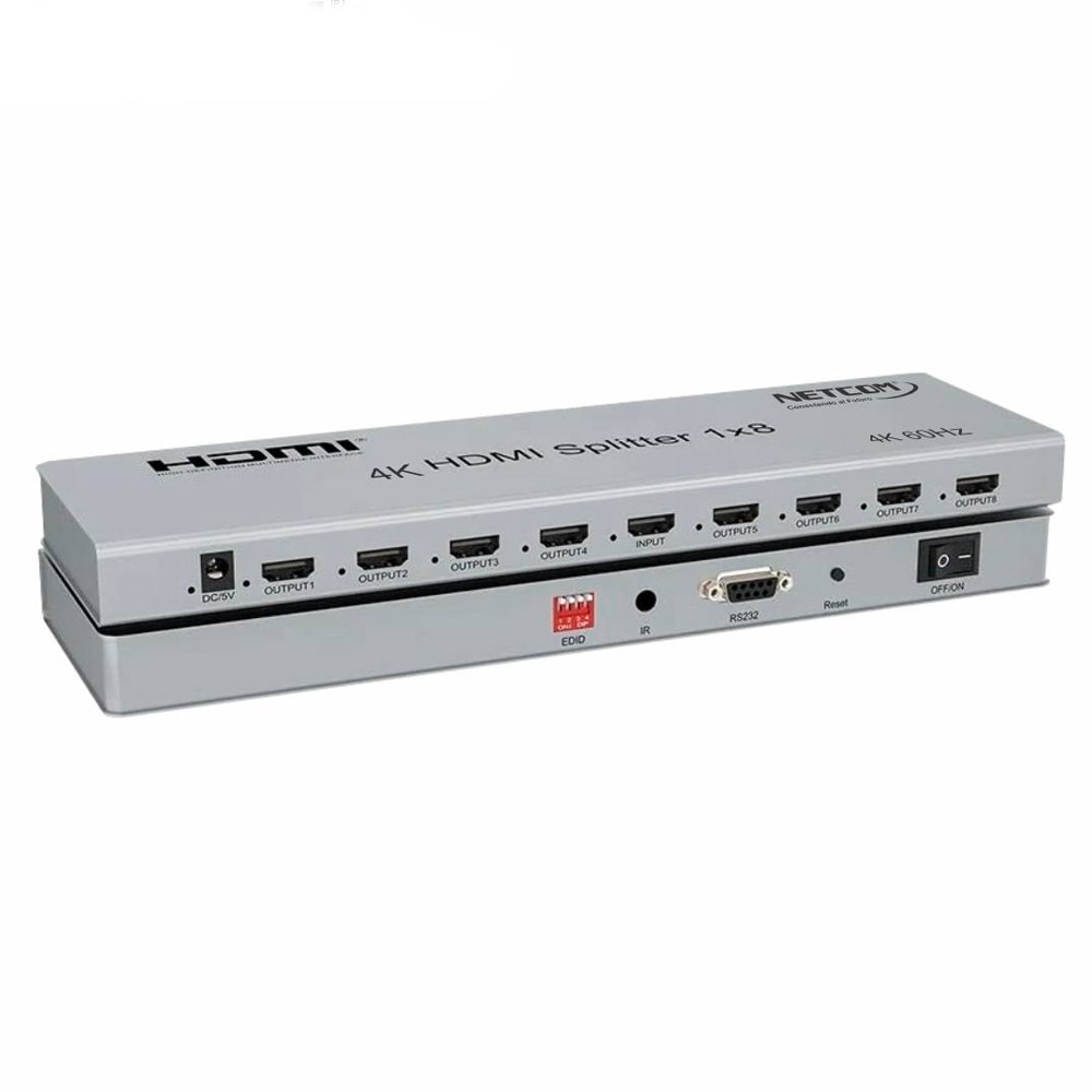 SPLITTER HDMI 1X8 METALICO 2.0 4K 60HZ 8 PANTALLAS HDCP 2.3 RS232 SANTOFA ELECTRONICS S1945 - 1