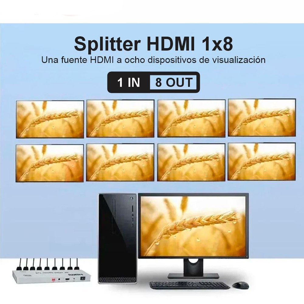 SPLITTER HDMI 1X8 METALICO 2.0 4K 60HZ 8 PANTALLAS HDCP 2.3 RS232 SANTOFA ELECTRONICS S1945 - 6