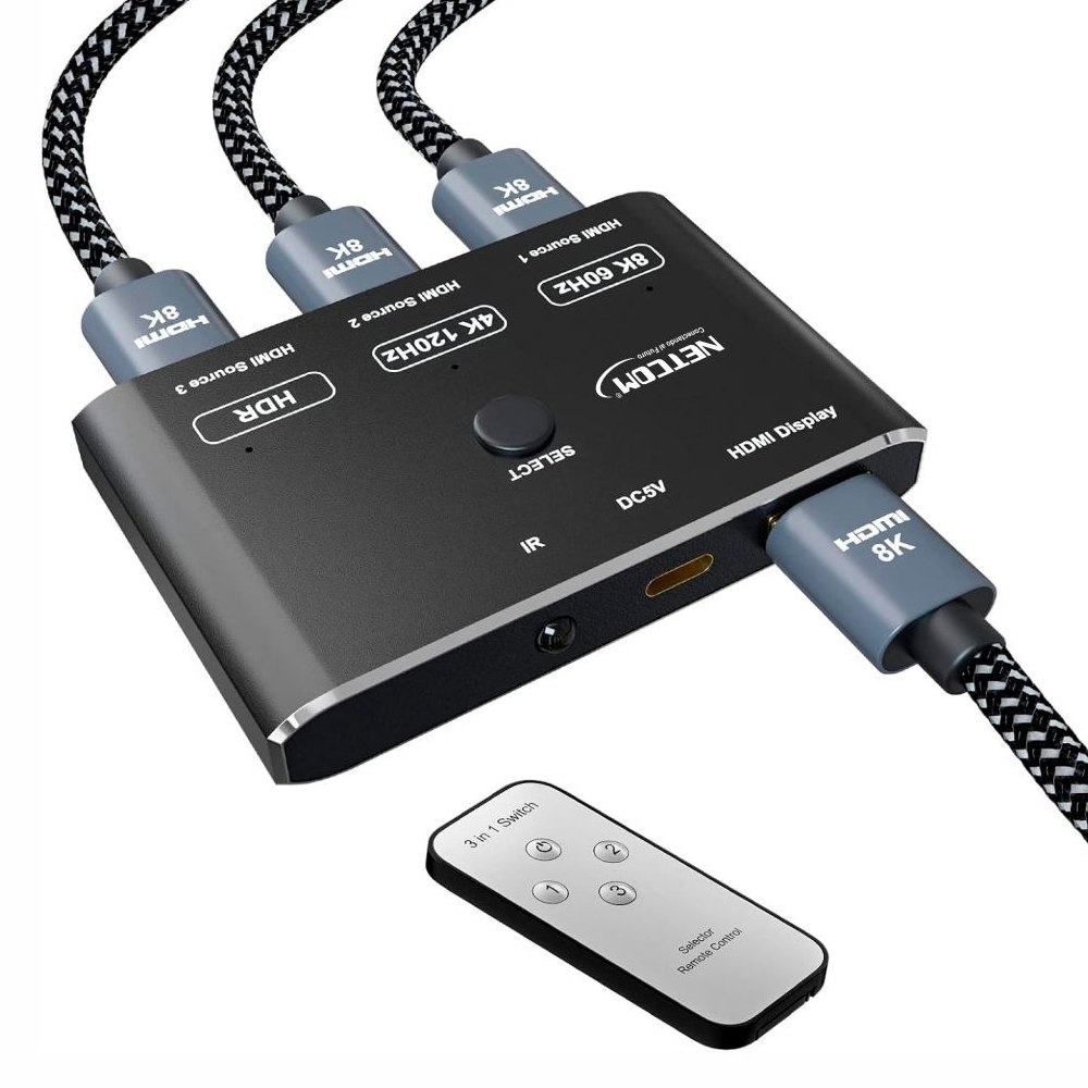 SWITCH HDMI 2.1 3 PUERTOS 8K 60HZ 3D HDR HDCP 2.3 3X1 48GBPS NETCOM SANTOFA ELECTRONICS S1946 - 4