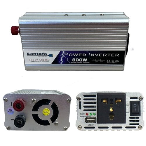 INVERSOR DE CORRIENTE PARA AUTO DE 24V A 220V USB 800W SANTOFA ELECTRONICS S1948 - 2