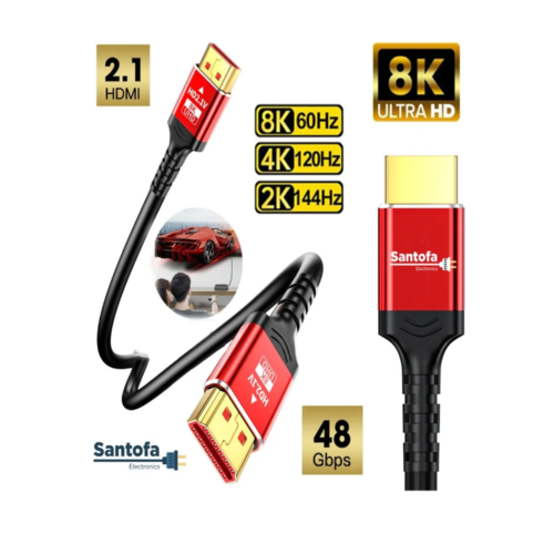 CABLE HDMI 2.1V 8K SANTOFA 3D 5 METROS 4320P PREMIUM 48GBPS HDR EARC SANTOFA ELECTRONICS S1312 - 6