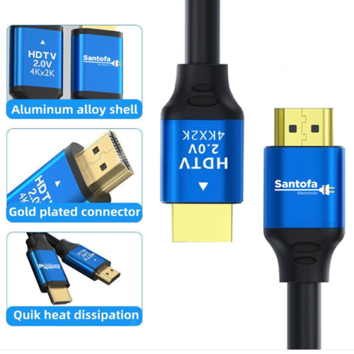 CABLE HDMI 2.0 3 METROS SANTOFA ULTRA HD 3D 4K 60HZ 2160P PVC SANTOFA ELECTRONICS  S1303 - 6