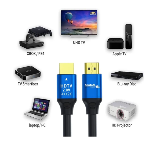 CABLE HDMI 2.0 5 METROS SANTOFA ULTRA HD 3D 4K 60HZ 2160P PVC SANTOFA ELECTRONICS S1304 - 7