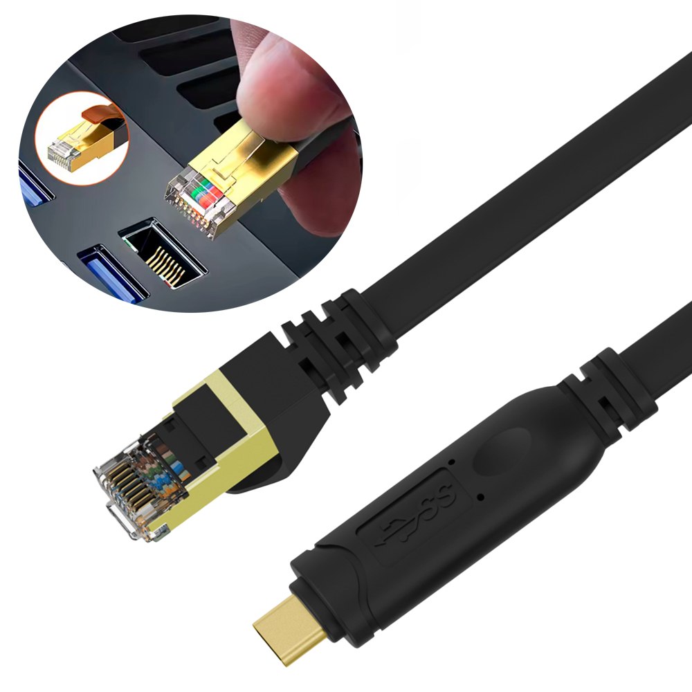 CABLE USB TIPO C A RJ45 NETCOM RS232 CONSOLA ETHERNET RED 1.80 METROS SANTOFA ELECTRONICS S1954 - 2