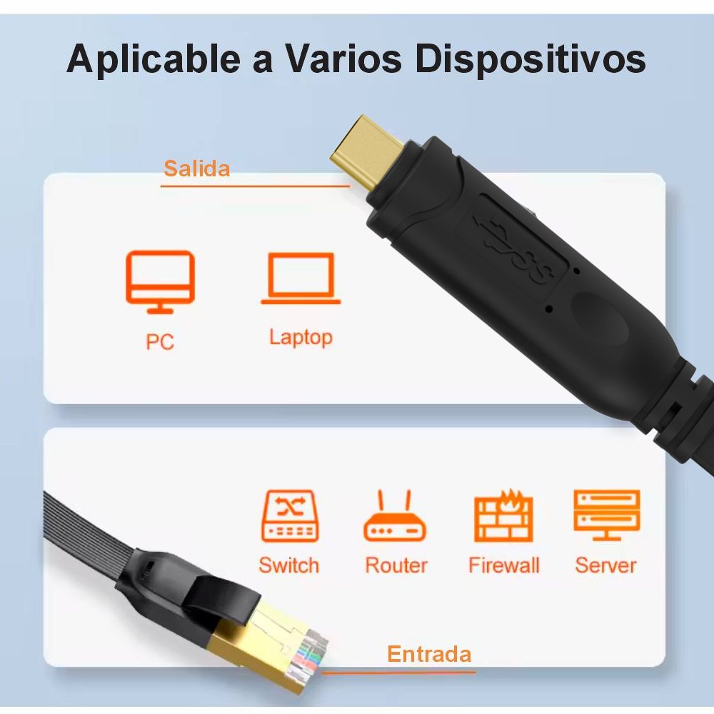 CABLE USB TIPO C A RJ45 NETCOM RS232 CONSOLA ETHERNET RED 1.80 METROS SANTOFA ELECTRONICS S1954 - 4