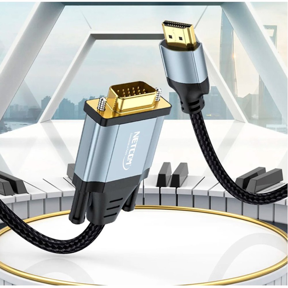 CABLE HDMI A VGA NETCOM 1080P FULL HD PREMIUM 1.8 METROS SANTOFA ELECTRONICS S1958 - 4