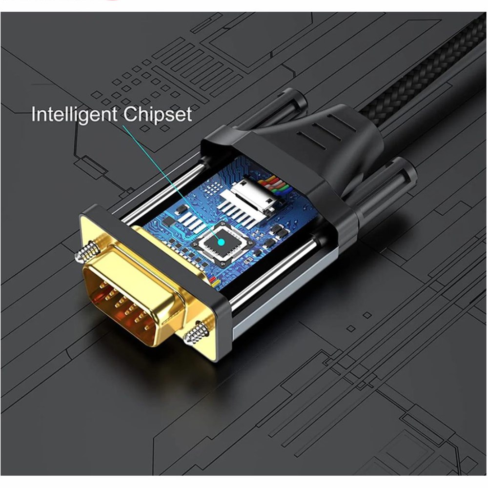CABLE HDMI A VGA NETCOM 1080P FULL HD PREMIUM 1.8 METROS SANTOFA ELECTRONICS S1958 - 6