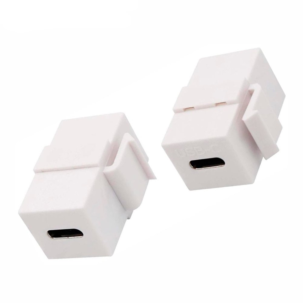PLACA DE PARED ABS 2 PUERTOS USB C TIPO C FACEPLATE HEMBRA A HEMBRA NETCOM SANTOFA ELECTRONICS S1965 - 2