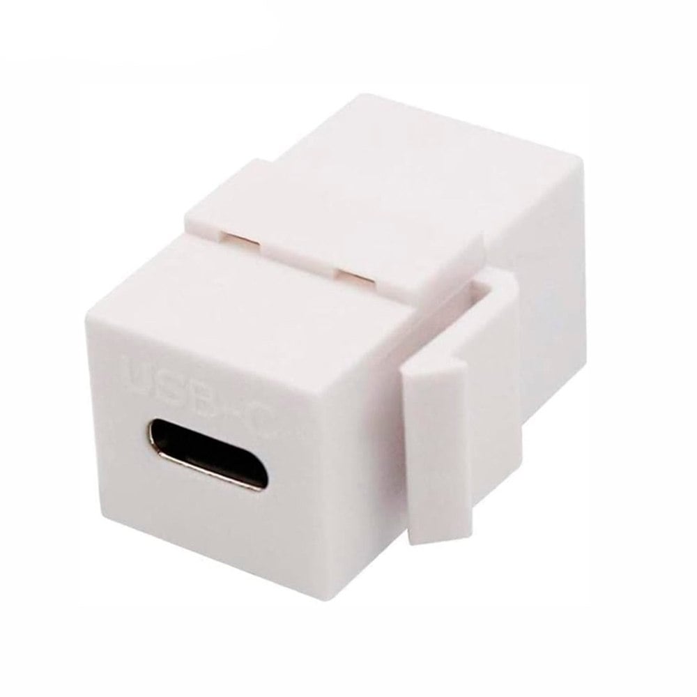 PLACA DE PARED ABS 2 PUERTOS USB C TIPO C FACEPLATE HEMBRA A HEMBRA NETCOM SANTOFA ELECTRONICS S1965 - 3