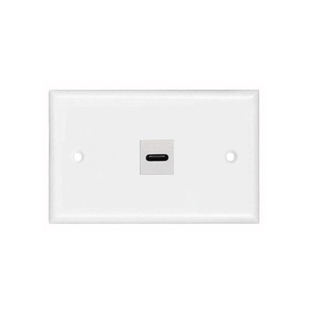PLACA DE PARED ABS 1 PUERTO USB C TIPO C FACEPLATE HEMBRA A HEMBRA NETCOM SANTOFA ELECTRONICS S1966 - 4
