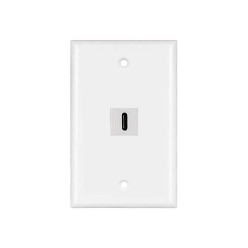 PLACA DE PARED ABS 1 PUERTO USB C TIPO C FACEPLATE HEMBRA A HEMBRA NETCOM SANTOFA ELECTRONICS S1966 - 5