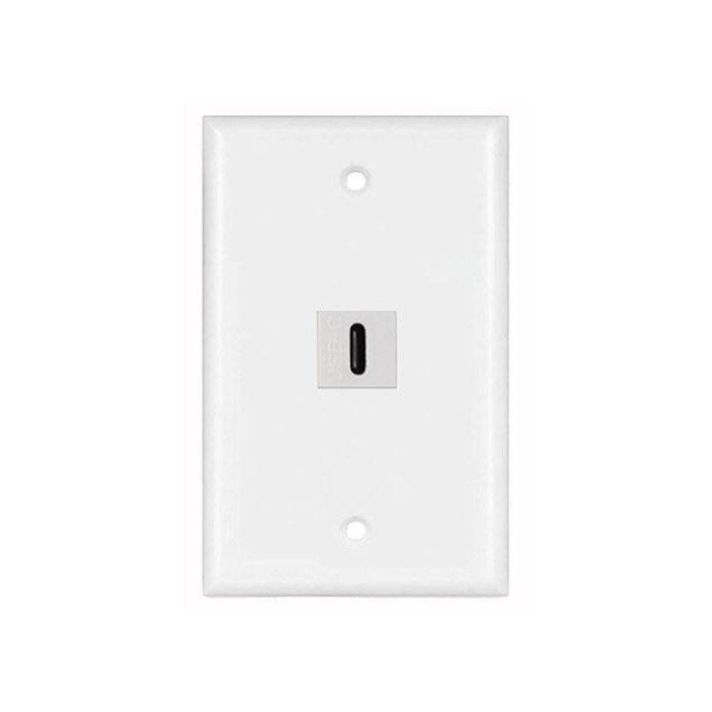 PLACA DE PARED ABS 1 PUERTO USB C TIPO C FACEPLATE HEMBRA A HEMBRA NETCOM SANTOFA ELECTRONICS S1966 - 5