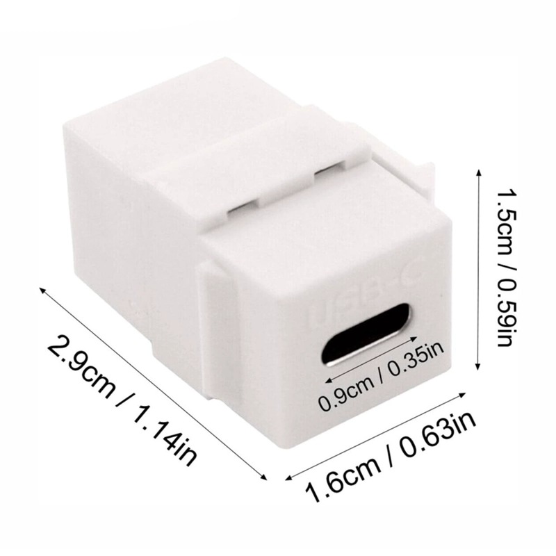 PLACA DE PARED ABS 1 PUERTO USB C TIPO C FACEPLATE HEMBRA A HEMBRA NETCOM SANTOFA ELECTRONICS S1966 - 6