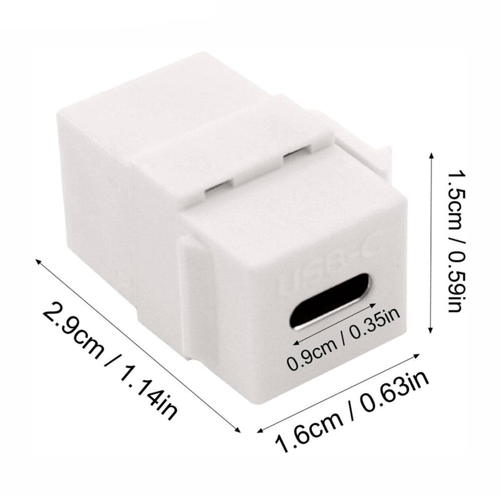 PLACA DE PARED ABS 3 PUERTOS USB C TIPO C FACEPLATE HEMBRA A HEMBRA NETCOM SANTOFA ELECTRONICS S1967 - 4