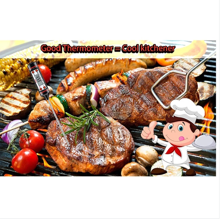 TERMOMETRO DIGITAL COCINA LIQUIDOS SOLIDOS CARNES ACEITE 24CM PARRILLA SANTOFA ELECTRONICS S1174 - 6