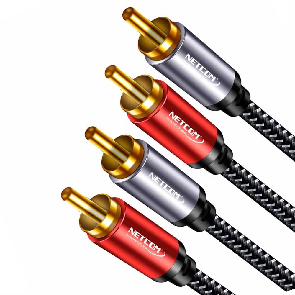 CABLE DE AUDIO 2 RCA A 2 RCA MACHO 1.8 METROS NETCOM SANTOFA ELECTRONICS S1973 - 2