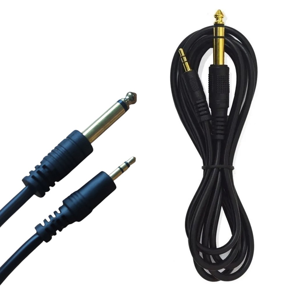 CABLE DE AUDIO 3.5MM MACHO A PLUG 6.35MM MACHO 1.5 METROS SANTOFA ELECTRONICS S1959 - 2