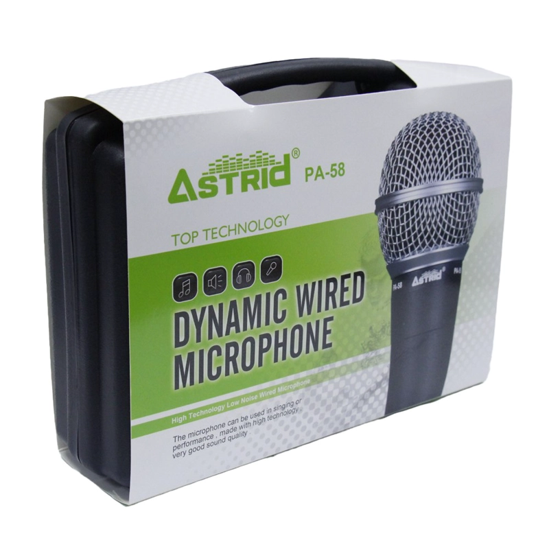 2 MICRÓFONOS ALÁMBRICO PROFESIONAL PA-58 DUO ASTRID METÁLICO DINÁMICO UNIDIRECCIONAL MALETIN SANTOFA ELECTRONICS S1975 - 8