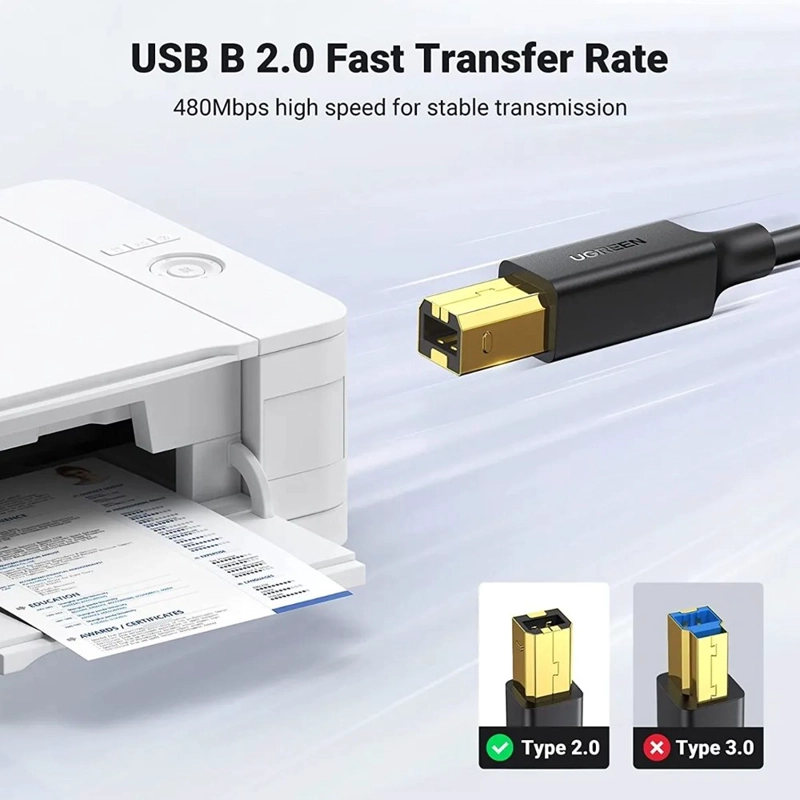 CABLE PARA IMPRESORA USB 2.0 UGREEN 2 METROS ALTA VELOCIDAD 480MBPS SANTOFA ELECTRONICS S1984 - 3