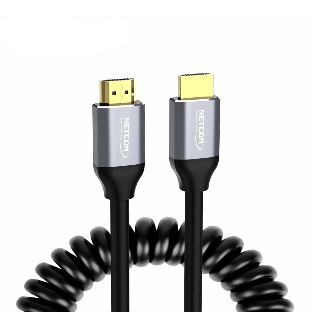 CABLE HDMI A HDMI 1.5 METROS ESPIRALADO NETCOM 2.0 4K 60 HZ EARC SANTOFA ELECTRONICS S1988 - 1
