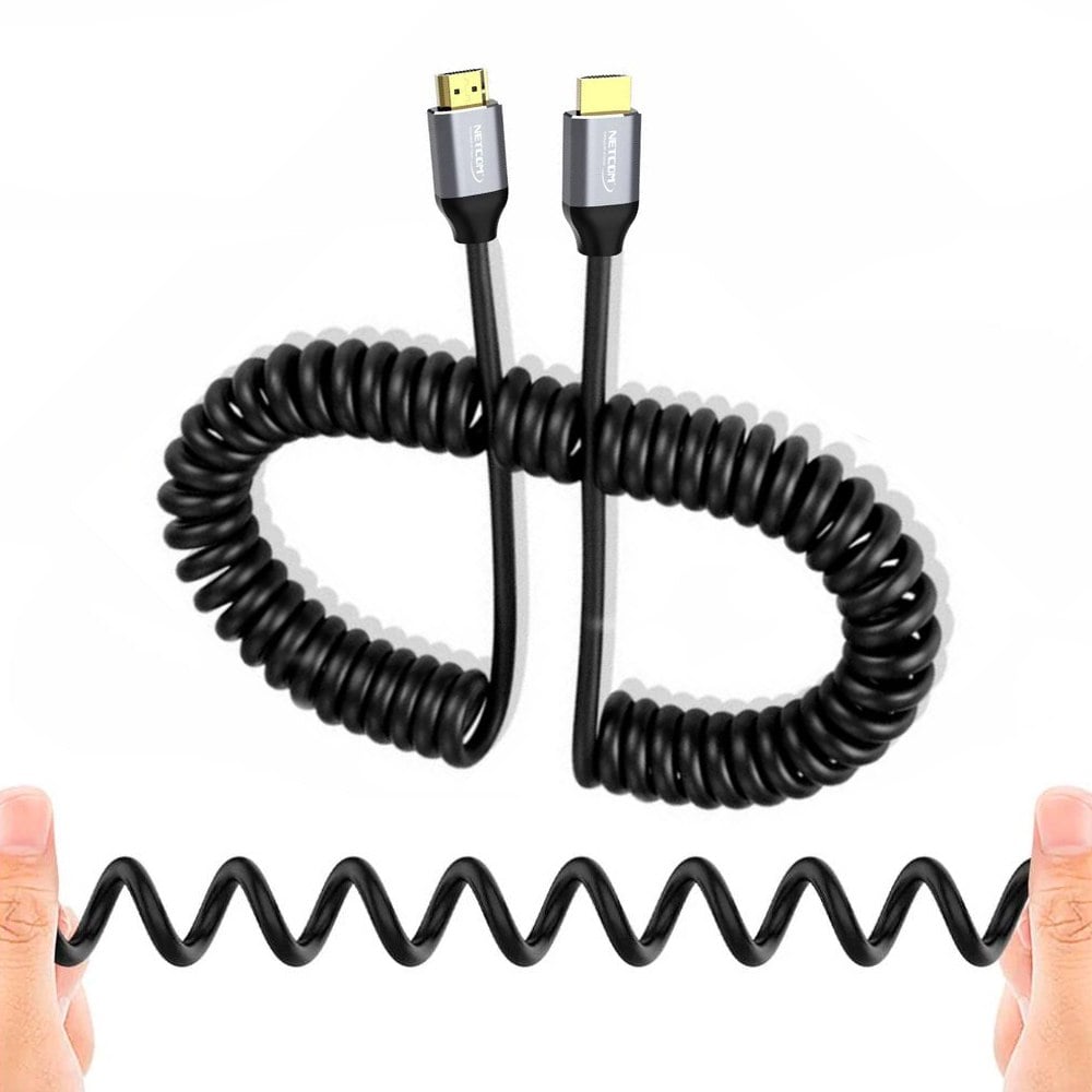 CABLE HDMI A HDMI 1.5 METROS ESPIRALADO NETCOM 2.0 4K 60 HZ EARC SANTOFA ELECTRONICS S1988 - 2
