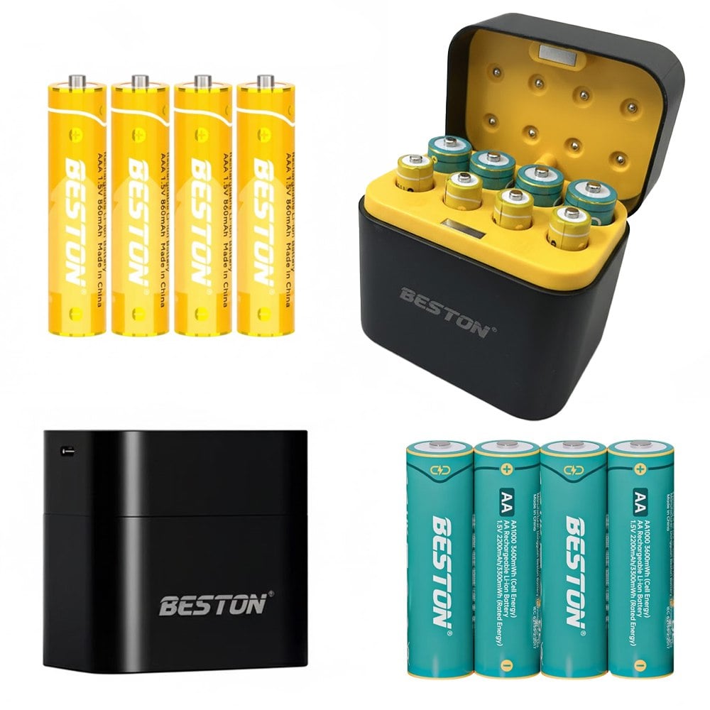 CARGADOR DE PILAS BATERÍAS AA RECARGABLES 8 PUESTOS + 4 BATERÍAS AA Y 4 AAA SANTOFA ELECTRONICS S1993 - 3