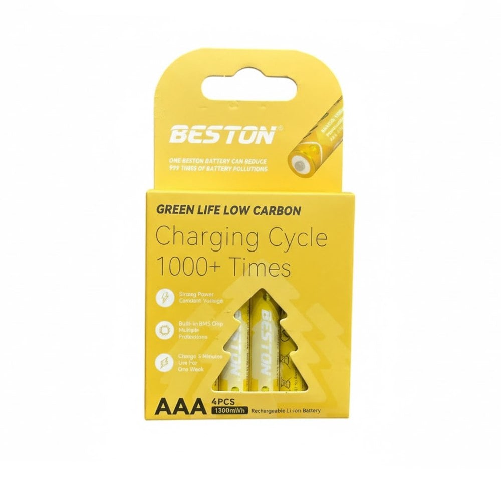 4 BATERIAS DE LITIO RECARGABLE AAA PILA 1.5V 860MAH BESTON AAA1000 SANTOFA ELECTRONICS S1992 - 4