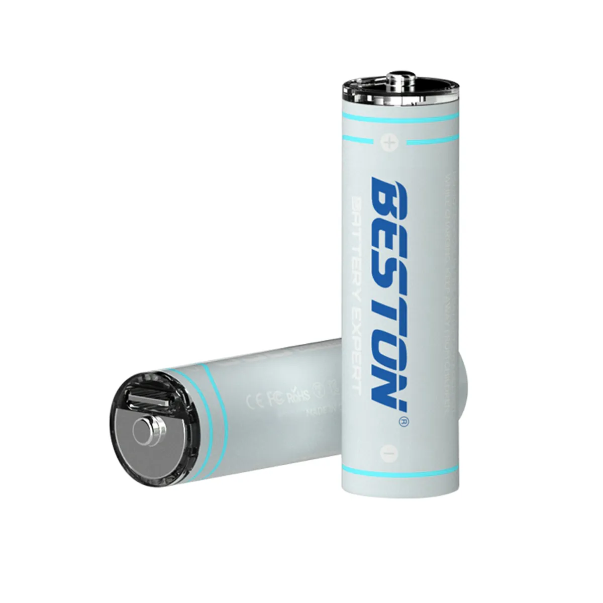 4 BATERIAS DE LITIO RECARGABLE AA PILA 1.5V 2200MWH BESTON USB TIPO C SANTOFA ELECTRONICS S1996 - 1