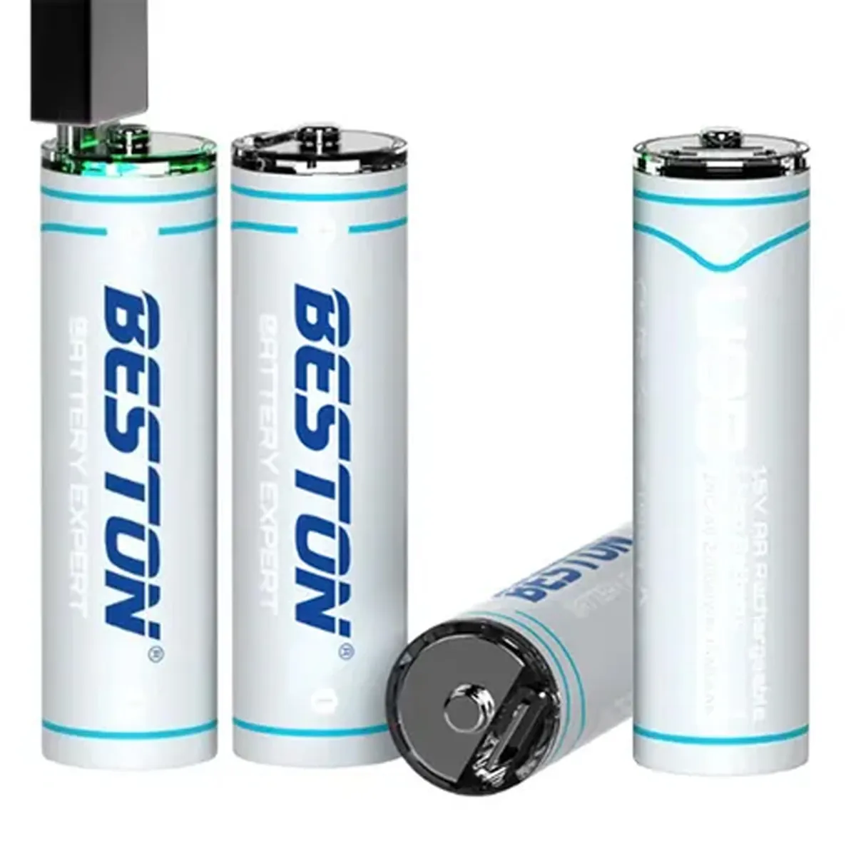 4 BATERIAS DE LITIO RECARGABLE AA PILA 1.5V 2200MWH BESTON USB TIPO C SANTOFA ELECTRONICS S1996 - 5