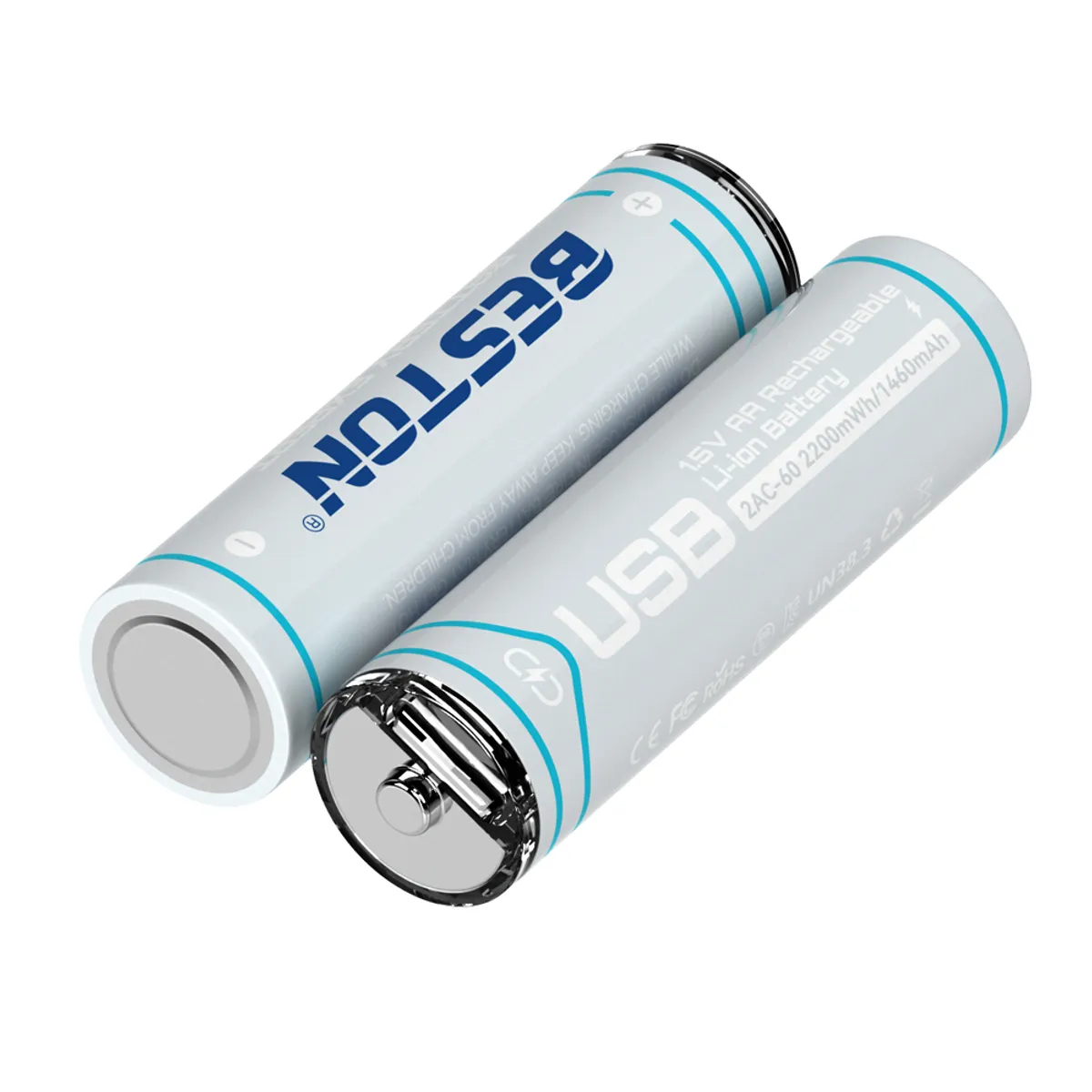 4 BATERIAS DE LITIO RECARGABLE AA PILA 1.5V 2200MWH BESTON USB TIPO C SANTOFA ELECTRONICS S1996 - 7