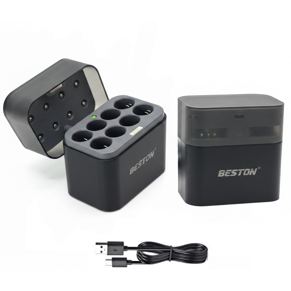 CARGADOR DE PILAS RECARGABLES BESTON HÍBRIDO + 8 BATERÍAS AA LI-ION SANTOFA ELECTRONICS S2002 - 6