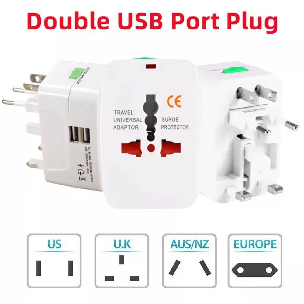 ADAPTADOR INTERNACIONAL ENCHUFE UNIVERSAL VIAJERO 110V 220V + 2 USB SANTOFA ELECTRONICS S2010 - 3