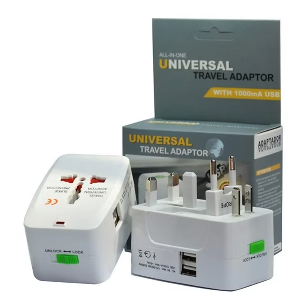 ADAPTADOR INTERNACIONAL ENCHUFE UNIVERSAL VIAJERO 110V 220V + 2 USB SANTOFA ELECTRONICS S2010 - 6