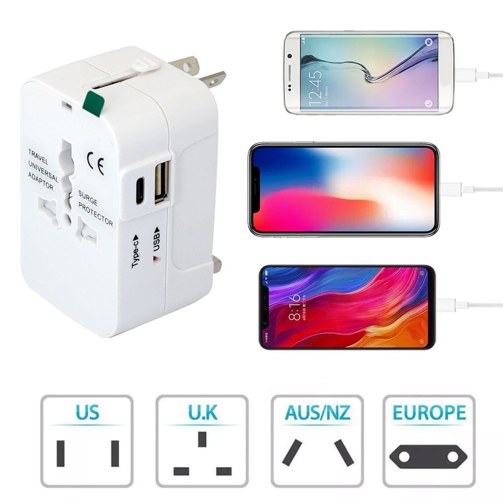 ADAPTADOR INTERNACIONAL ENCHUFE UNIVERSAL VIAJERO 110V 220V + 1 USB + 1 TIPO C S2011SANTOFA ELECTRONICS - 3