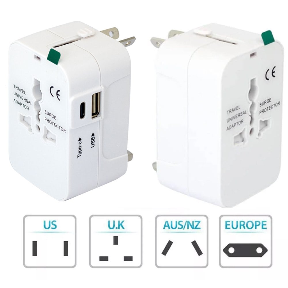 ADAPTADOR INTERNACIONAL ENCHUFE UNIVERSAL VIAJERO 110V 220V + 1 USB + 1 TIPO C S2011SANTOFA ELECTRONICS - 5