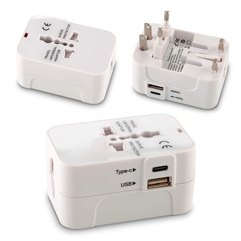 ADAPTADOR INTERNACIONAL ENCHUFE UNIVERSAL VIAJERO 110V 220V + 1 USB + 1 TIPO C S2011SANTOFA ELECTRONICS - 6
