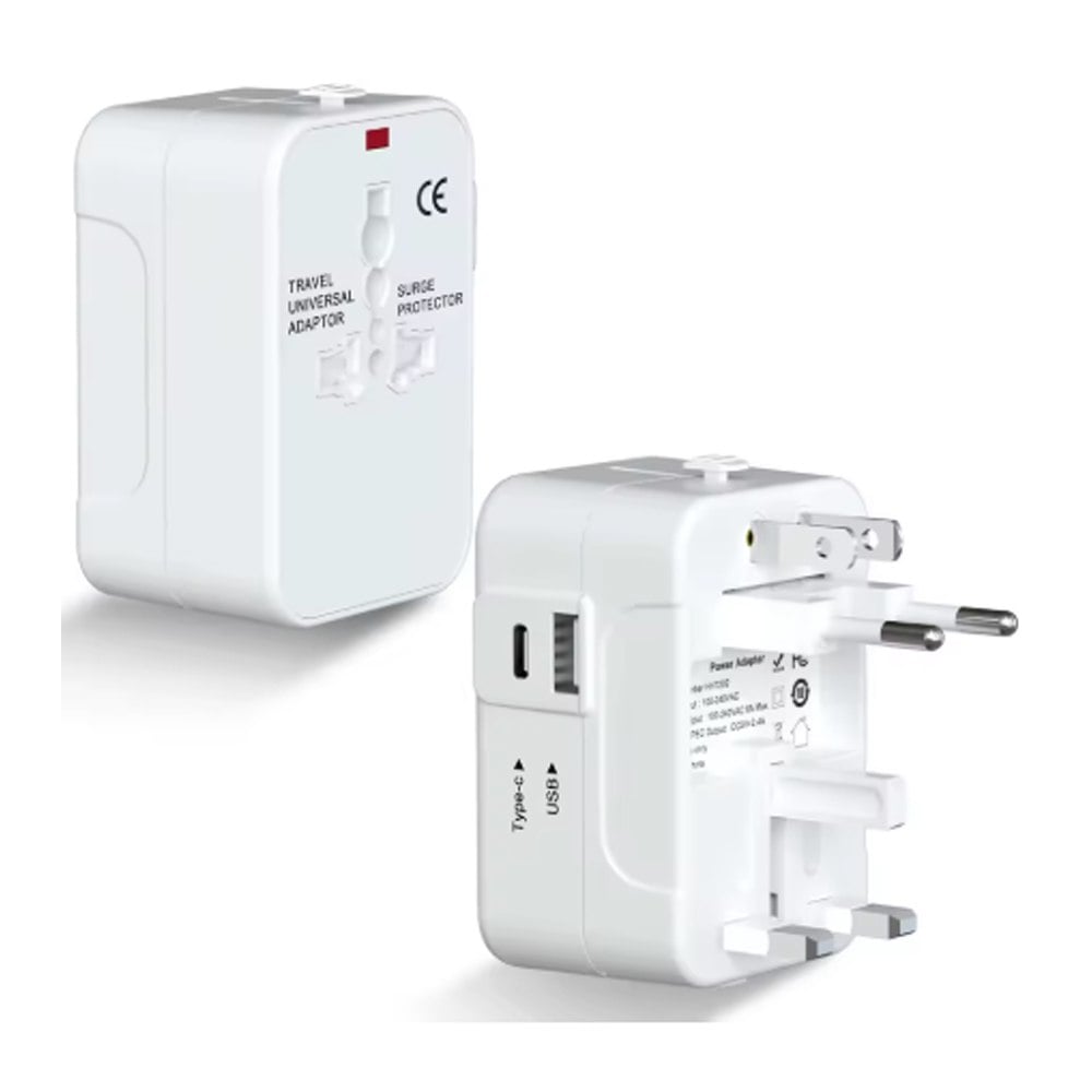 ADAPTADOR INTERNACIONAL ENCHUFE UNIVERSAL VIAJERO 110V 220V + 1 USB + 1 TIPO C S2011SANTOFA ELECTRONICS - 7