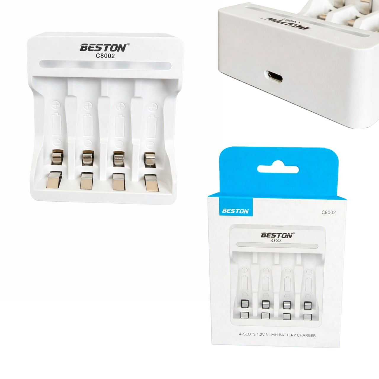 KIT CARGADOR INTELIGENTE DE PILAS + 4AA Y 4AAA NI-MH 4 PUESTOS SANTOFA ELECTRONICS S2019 - 3