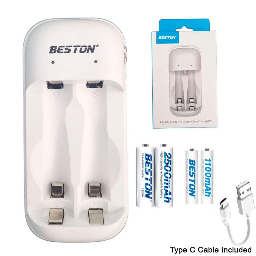 CARGADOR INTELIGENTE DE PILAS + 2 AA Y 2 AAA NI-MH 2 PUESTOS SANTOFA ELECTRONICS S2024 - 3