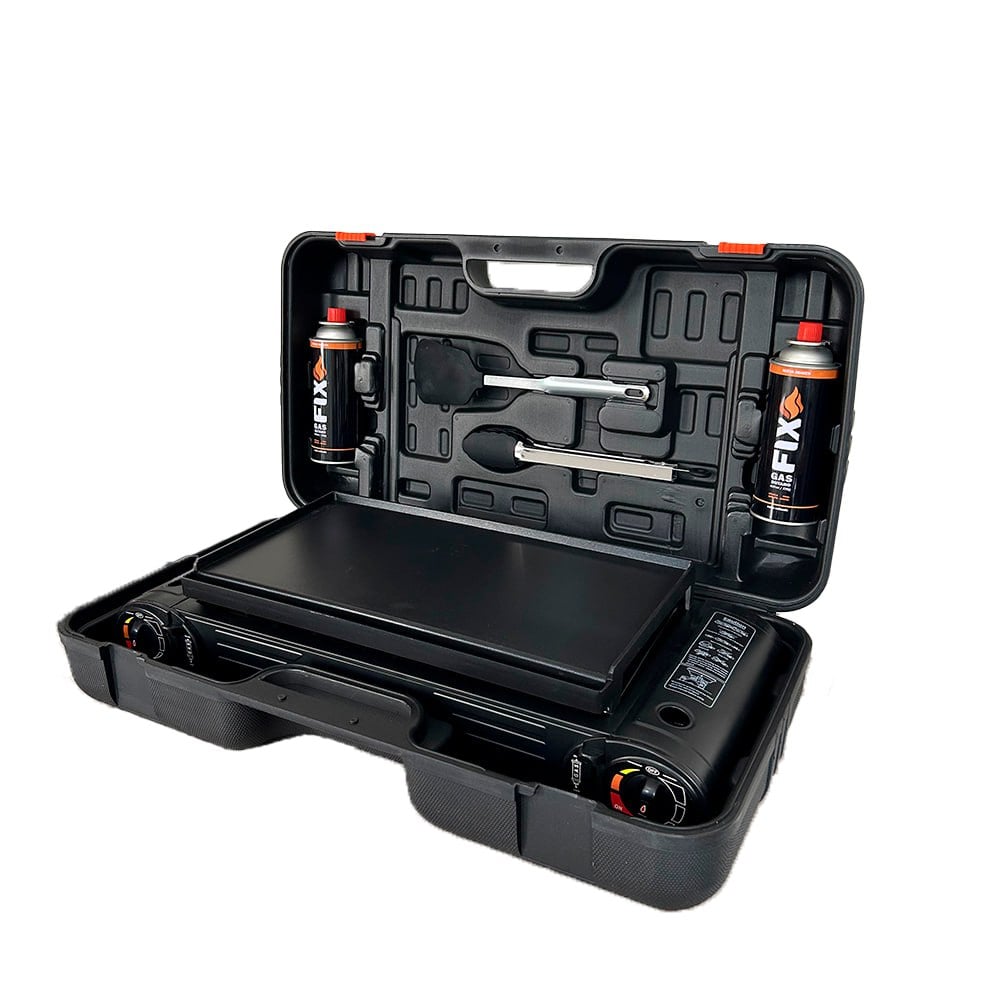 COCINA PARRILLERA PORTÁTIL CON MALETÍN + 2 GAS BUTANO FIX SANTOFA ELECTRONICS - 4