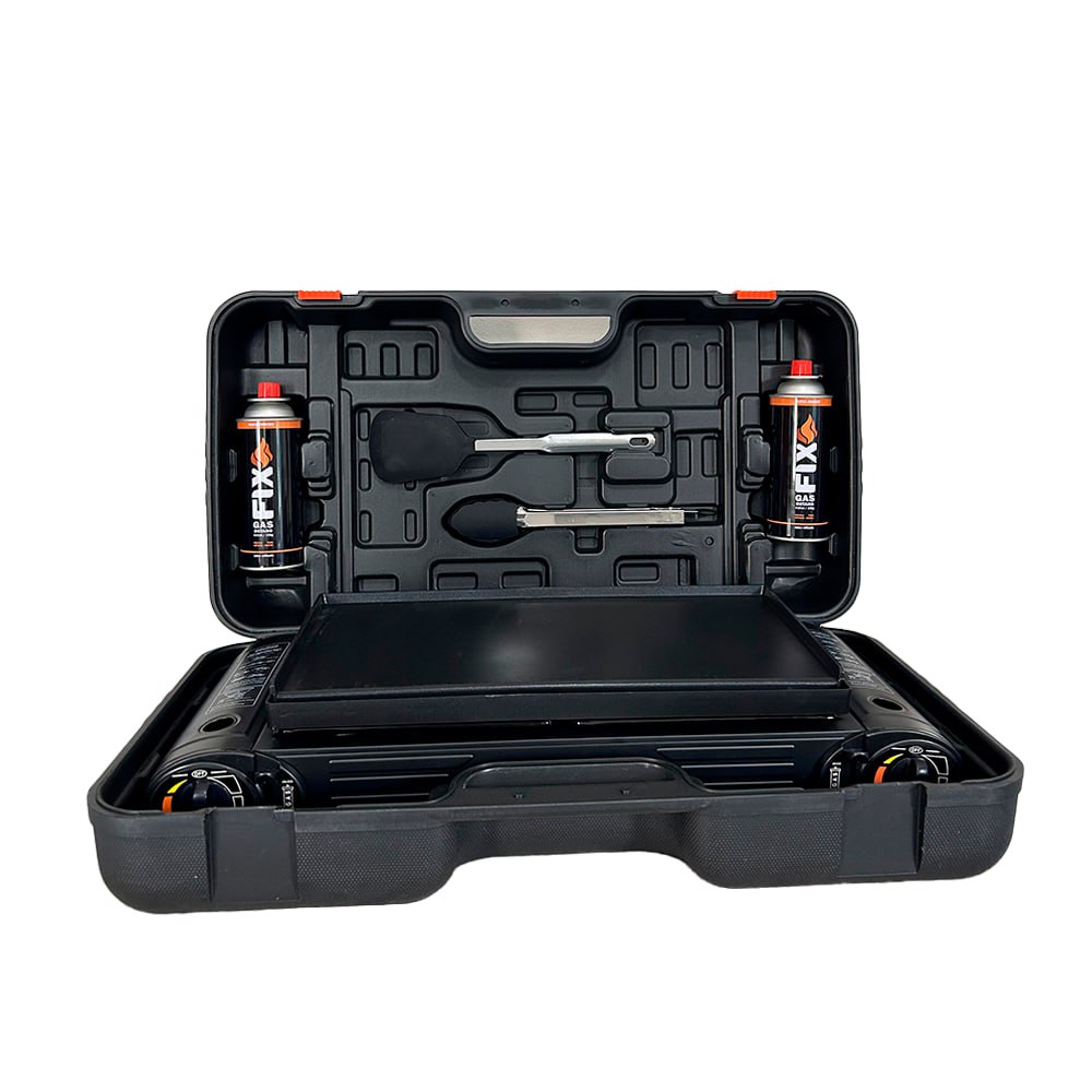 COCINA PARRILLERA PORTÁTIL CON MALETÍN + 2 GAS BUTANO FIX SANTOFA ELECTRONICS - 6