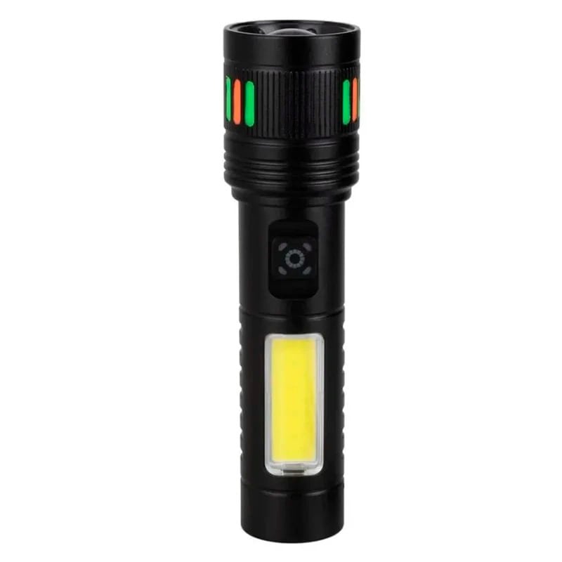 LINTERNA TÁCTICA LED RECARGABLE USB CON LUZ LATERAL COB SANTOFA ELECTRONICS S2030 - 2