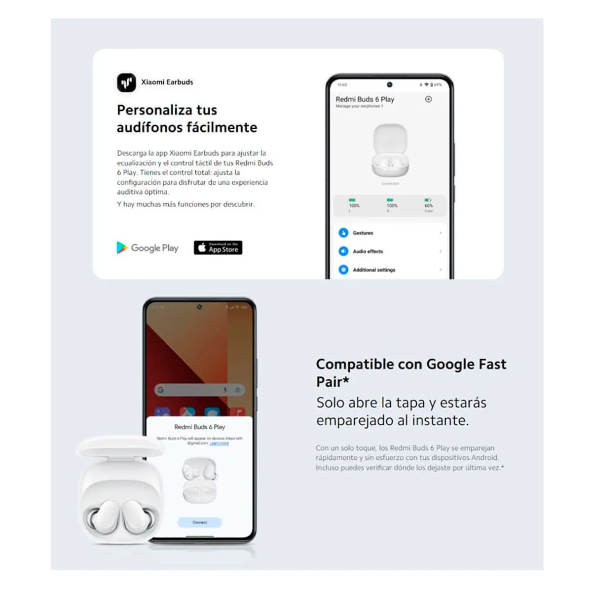 AUDÍFONOS INALÁMBRICOS XIAOMI REDMI BUDS 6 PLAY BLUETOOTH SANTOFA ELECTRONICS S2038 - 7