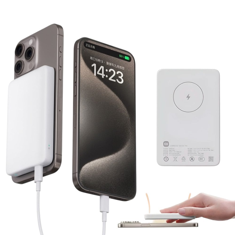 POWER BANK MAGNÉTICO XIAOMI 5000MAH CARGA INALÁMBRICA 7.5W USB-C S2040 SATOFA ELECTRONICS - 2