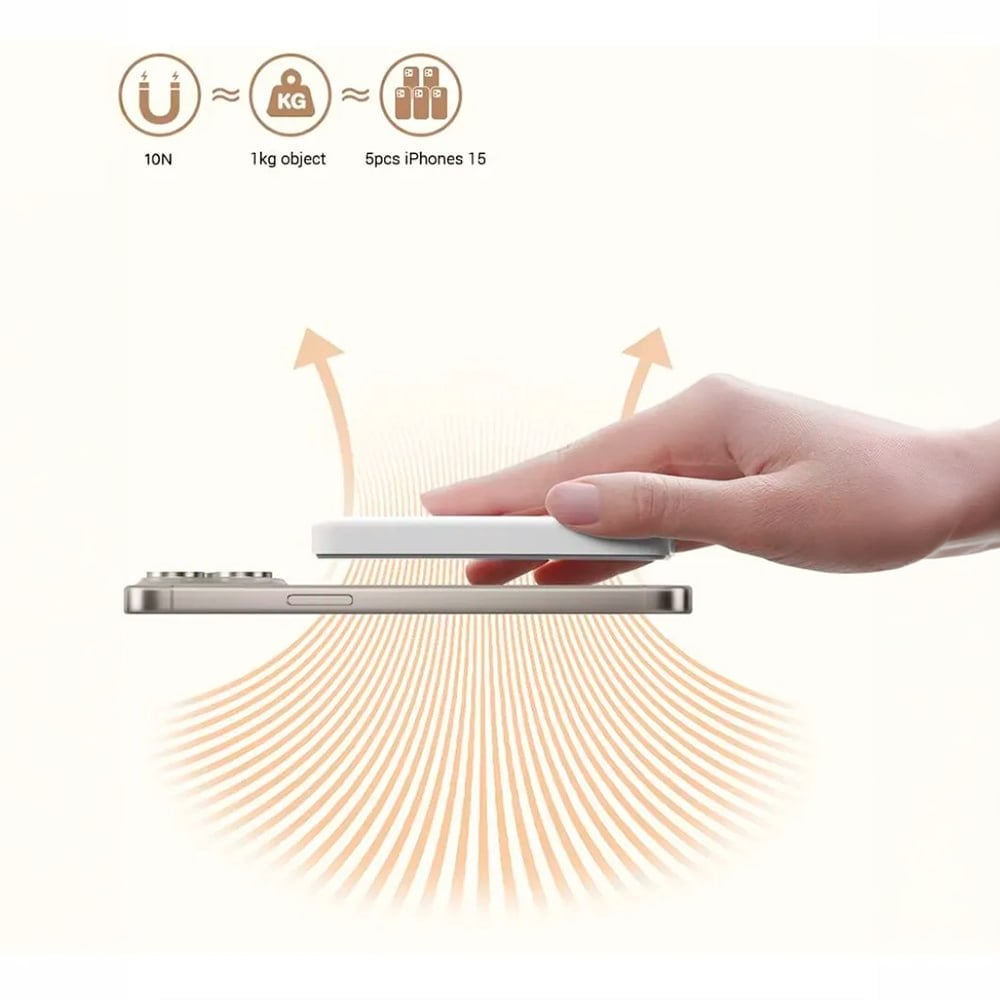 POWER BANK MAGNÉTICO XIAOMI 5000MAH CARGA INALÁMBRICA 7.5W USB-C S2040 SATOFA ELECTRONICS - 3