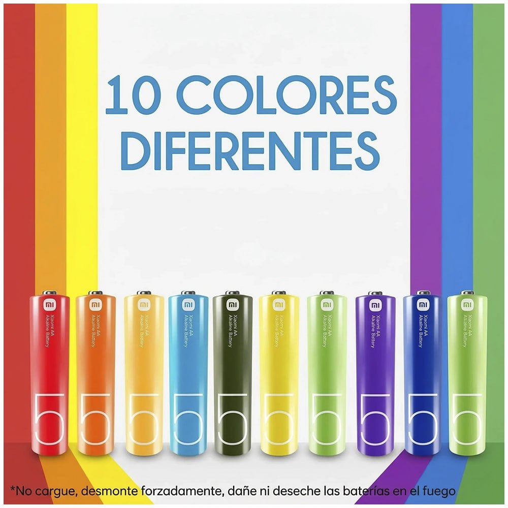 PILAS ALCALINAS XIAOMI AA LR6 1.5V PACK X10 LARGA DURACIÓN SANTOFA ELECTRONICS 2051 - 5