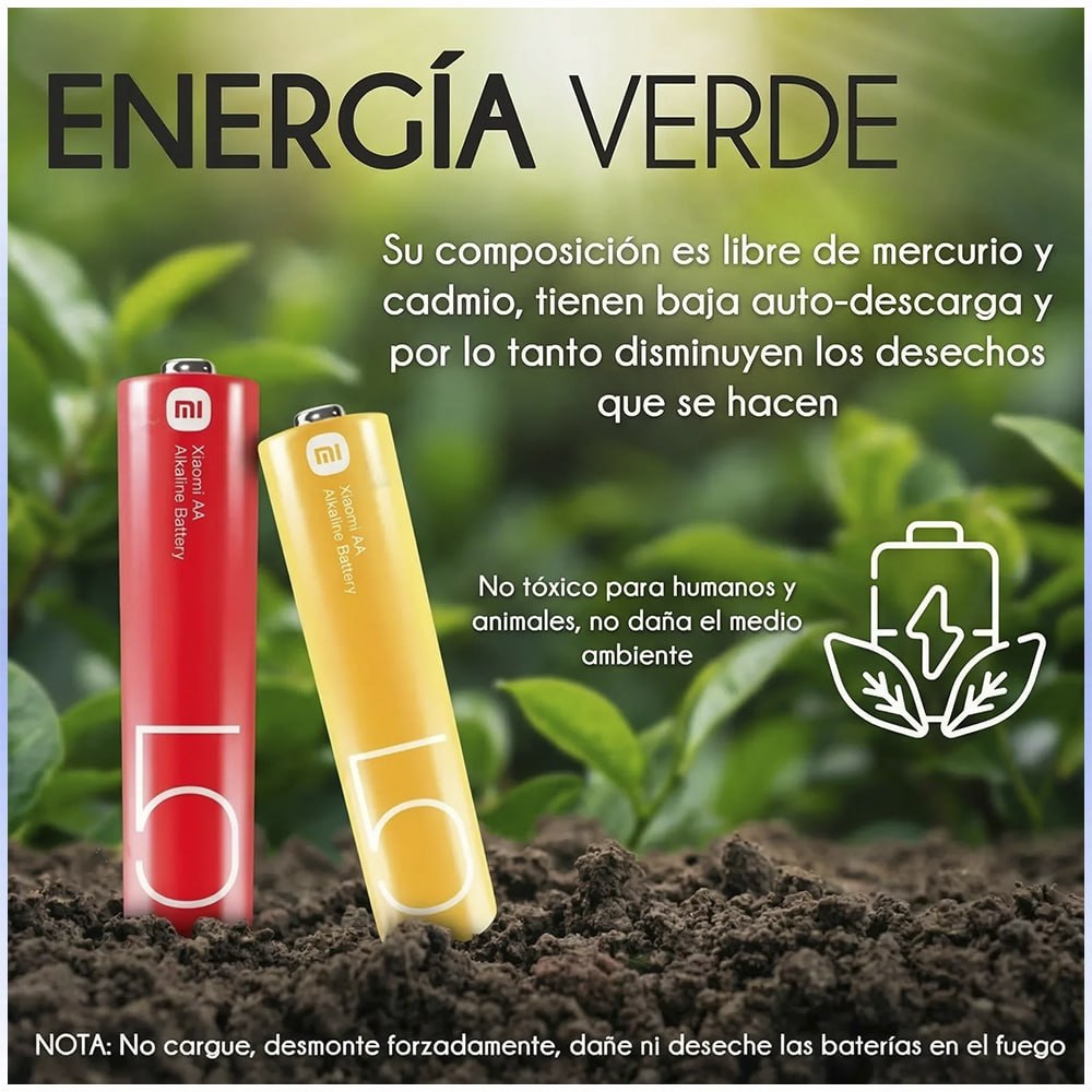 PILAS ALCALINAS XIAOMI AA LR6 1.5V PACK X10 LARGA DURACIÓN SANTOFA ELECTRONICS 2051 - 7
