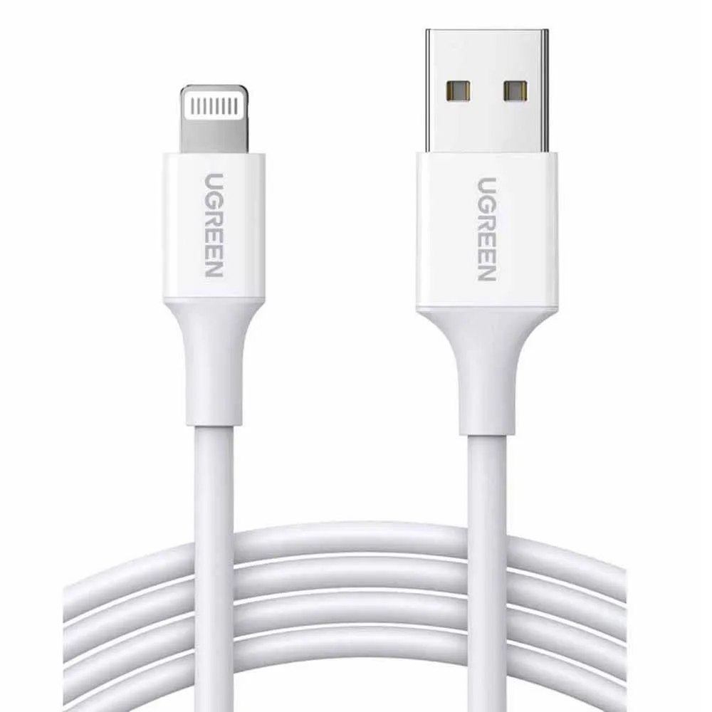 CABLE UGREEN USB-A A LIGHTNING 1 METRO CARGA RÁPIDA DATOS IPHONE SANTOFA ELECTRONICS S2052 - 3